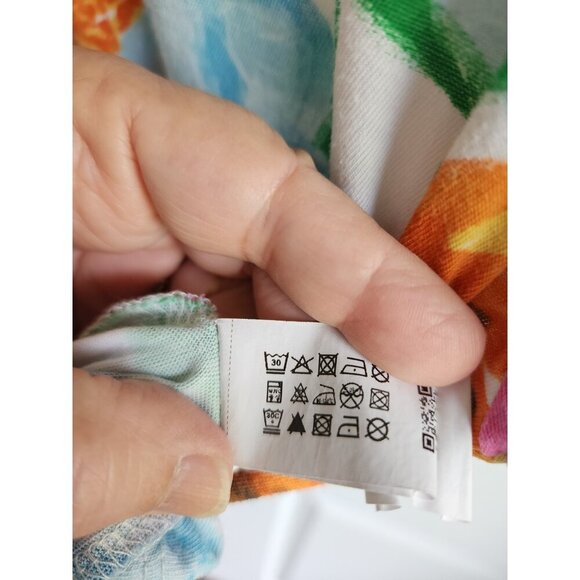 Zara Vibrant Floral Print Cropped T-Shirt Sz M - Picture 4 of 4